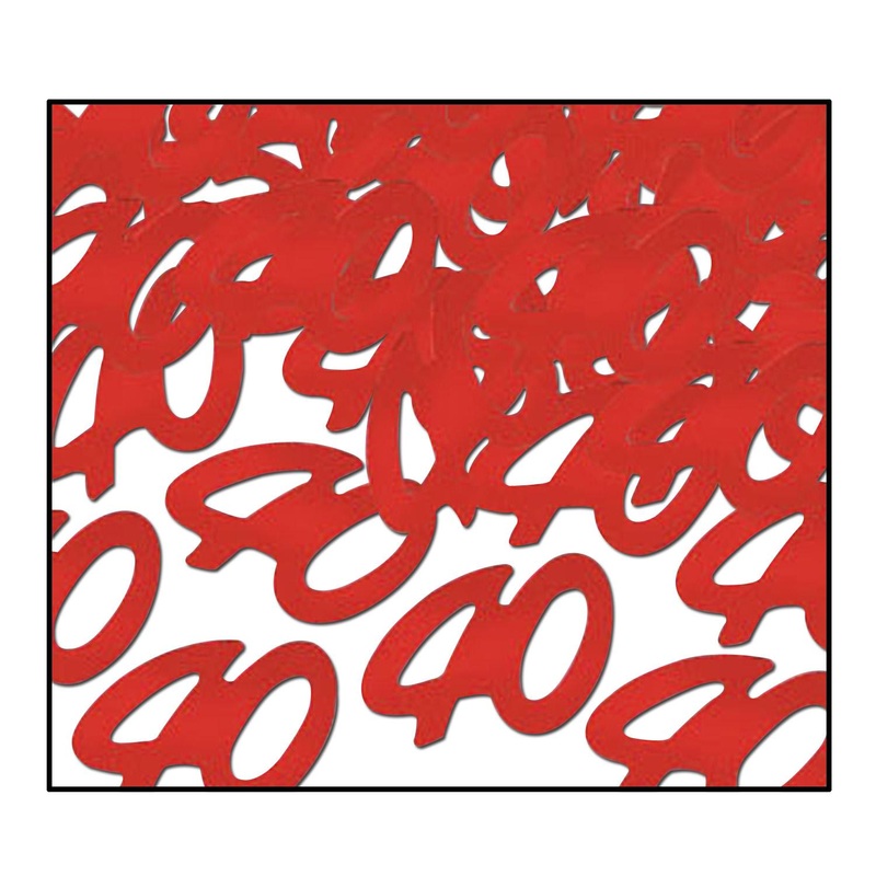 12 Pack Beistle Confetti 40th Anniversary Silhouettes red (0.5 Oz/Pkg)