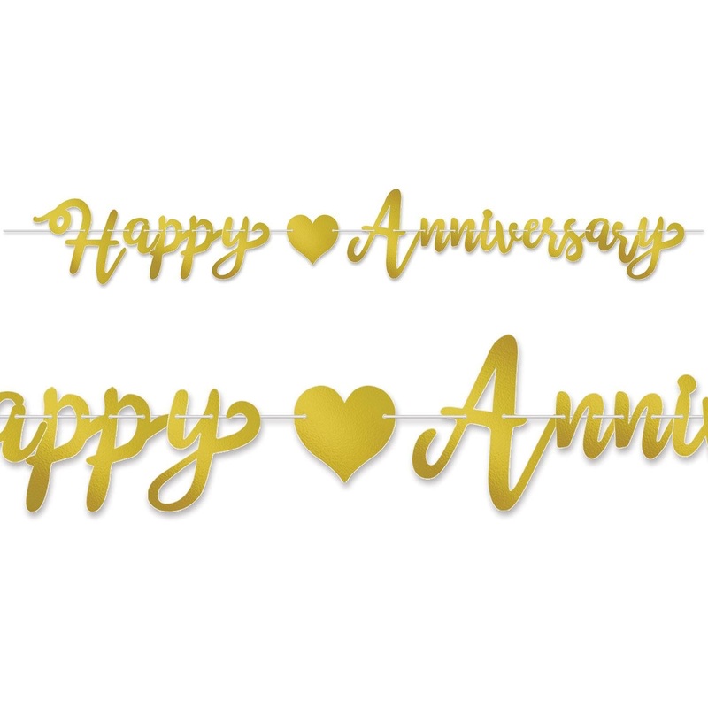 12 Pack Beistle Foil Happy Anniversary Streamer - gold
