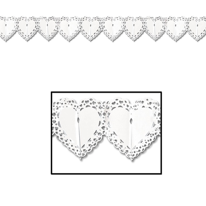 12 Pack Beistle Lace Heart Garland