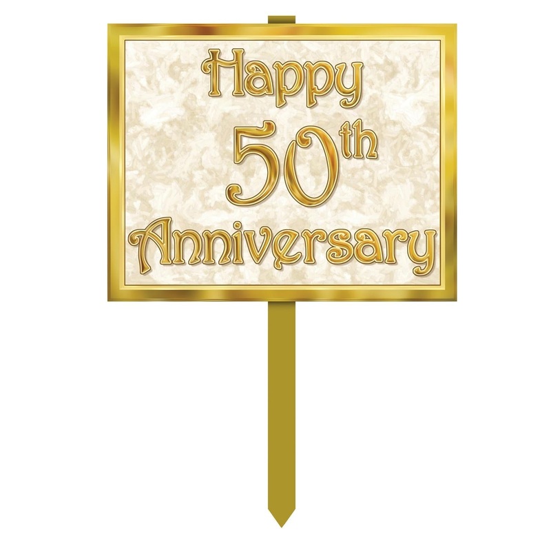 6 Pack Beistle 50th Anniversary Yard Sign