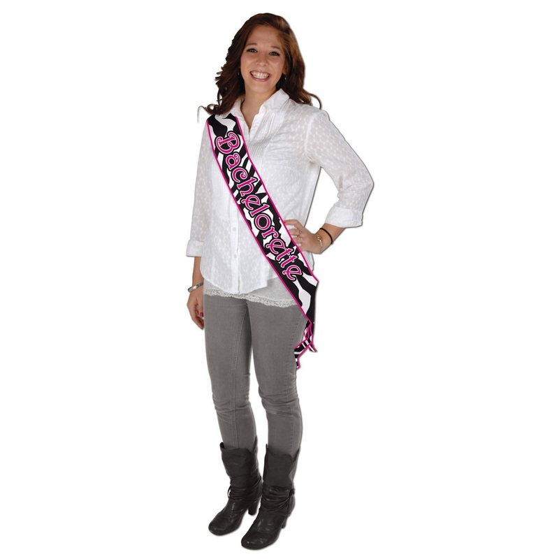 6 Pack Beistle Bachelorette Satin Sash With Design