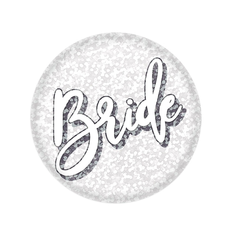 6 Pack Beistle Bride Button- White