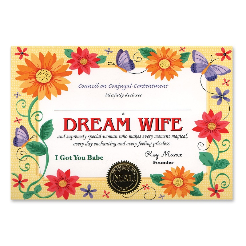 6 Pack Beistle Dream Wife Certificate