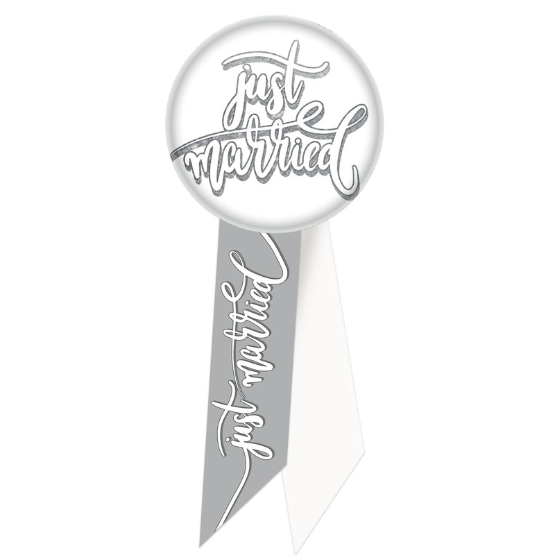 6 Pack Beistle Just Married Rosette
