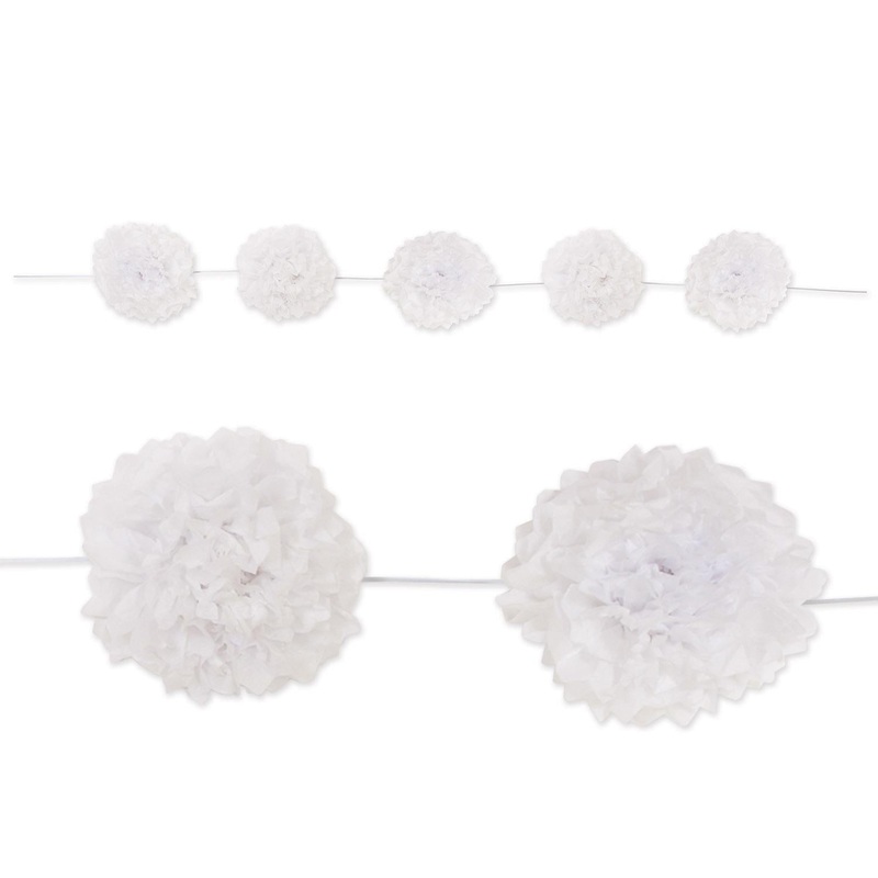 6 Pack Beistle Tissue Flower Garland - white