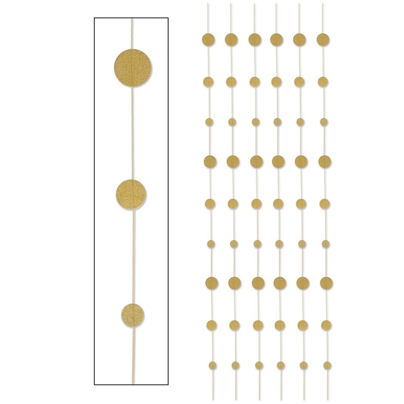 72 Piece Beistle Glittered Dot Stringers gold