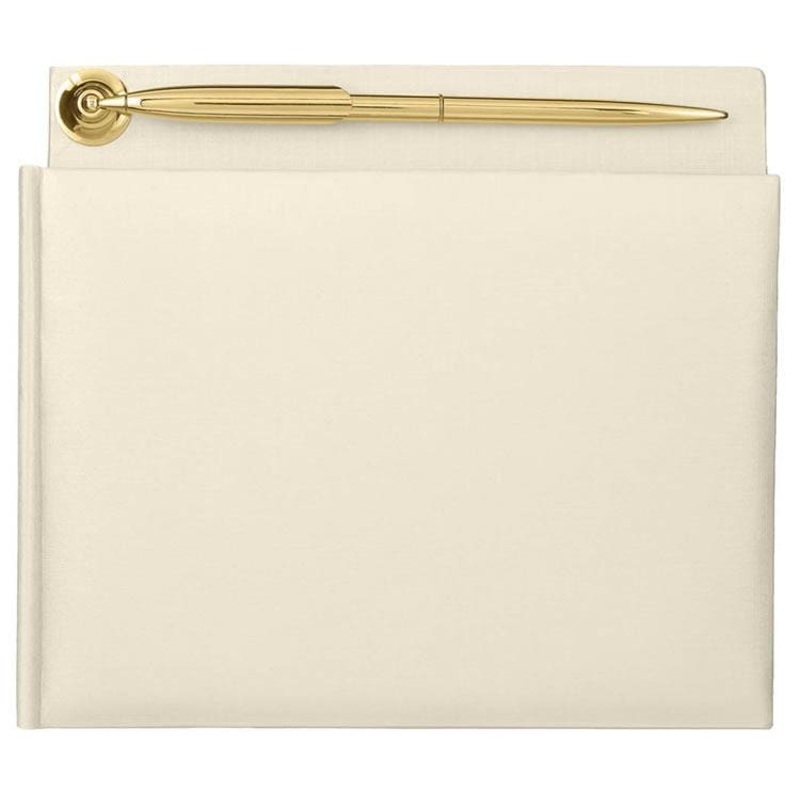Ivory Guest Book w/ Gold Pen