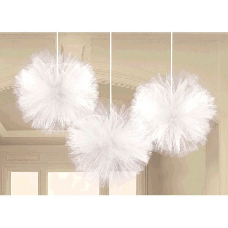 Tulle Fluffy Decorations - White