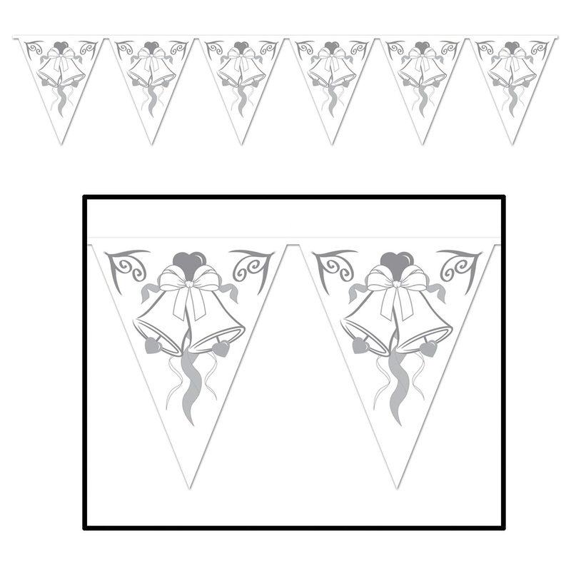 12 Pack Beistle Wedding Bells Pennant Banner