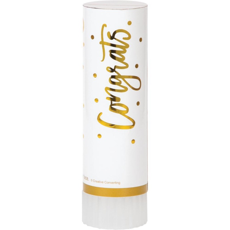 48 pc Bulk White and Gold Wedding Confetti Cannons