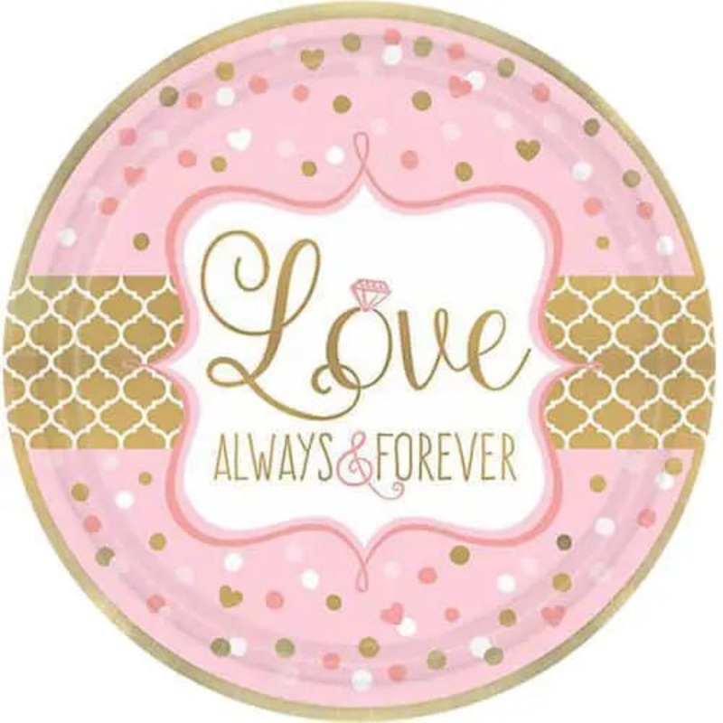 7" Sparkling Wedding Paper Plates (8ct)