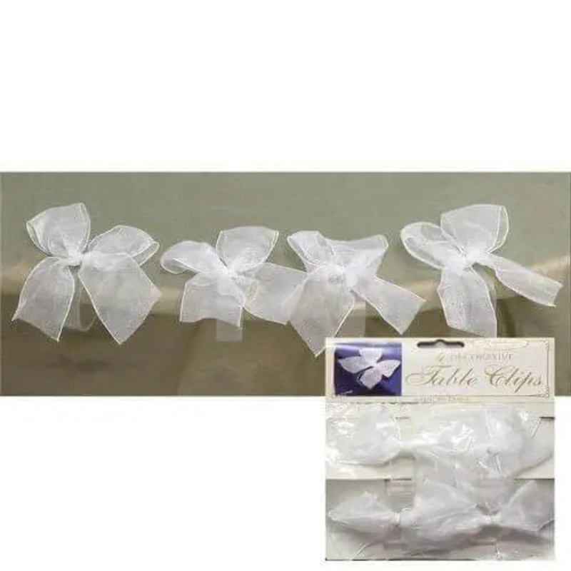 Bow Table Clips - White