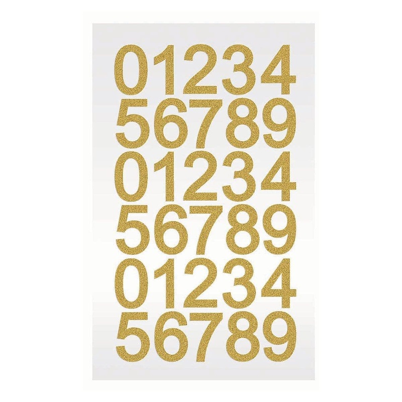 Diamonds Stickers - Numbers - Gold