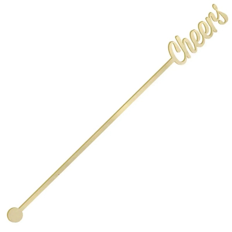 Gold Cheers' Drinking Stirrers