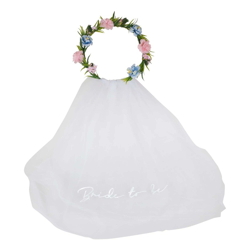 Headband "Bride to Be" with Flowers, 1 Count