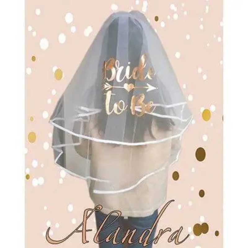 Luxury Bride To Be Printed Veil