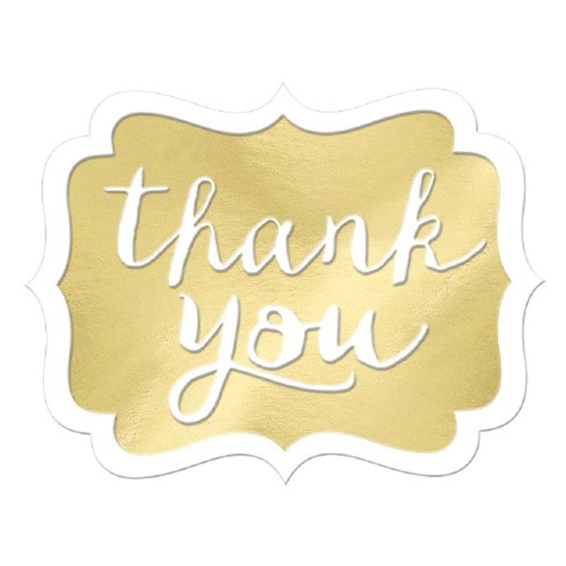 Thank You' Stickers 50/pkg - Gold