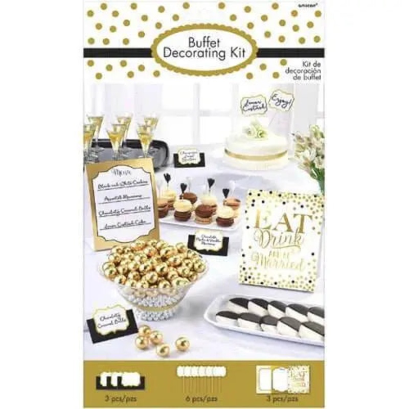 Wedding and Bridal Eat Drink and Be Married Buffet Decorating Kit (12pc)