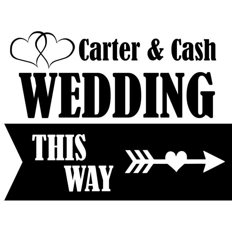 Wedding Black & White Custom 18" X 24" Lawn Sign