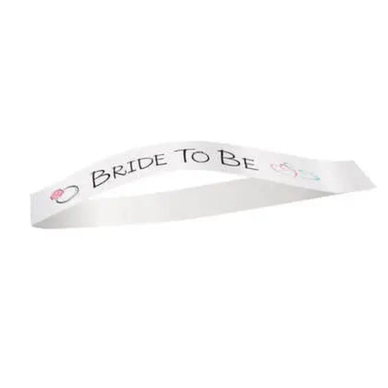 White "Bride to Be" Sash