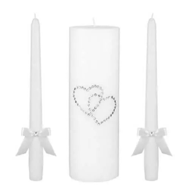 White Hearts Unity Candles