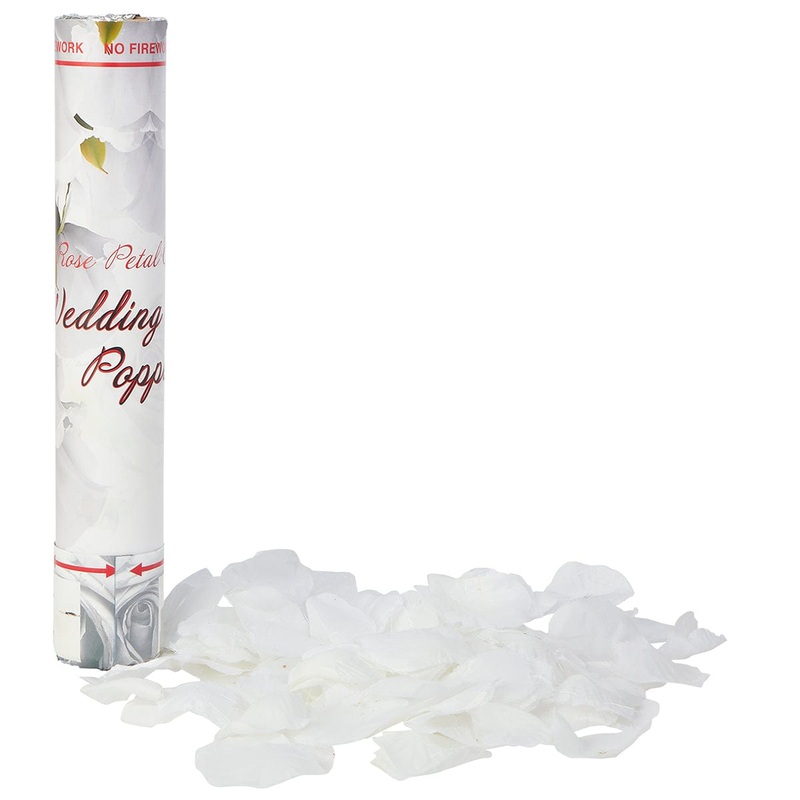 White Rose Petal Confetti Popper