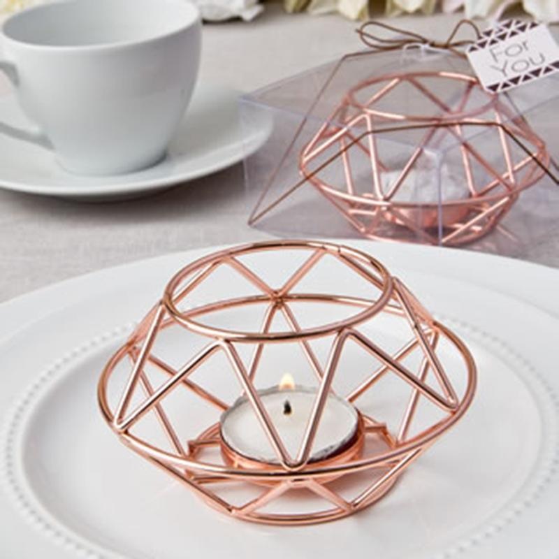 Wire Candle Holder - Rose Gold