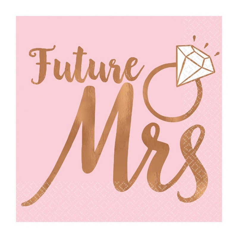 Blush Wedding - Beverage Napkins 16/pkg - Future Mrs