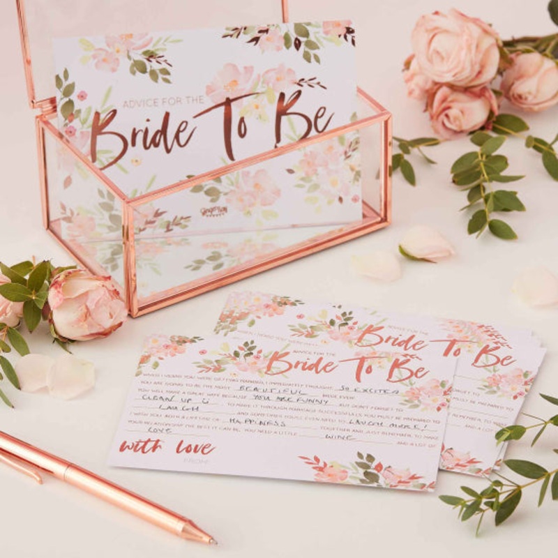 Floral Hen Party Bride To Be Advice Cards 10pk