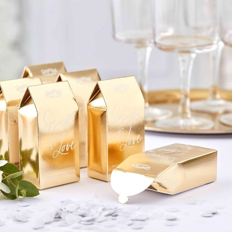 Gold Wedding White Biodegradable Confetti Box