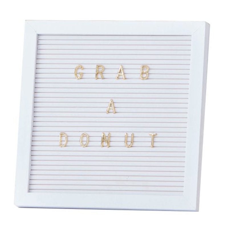 GOLD WEDDING WHITE PEG BOARD WITH GOLD LETTERS