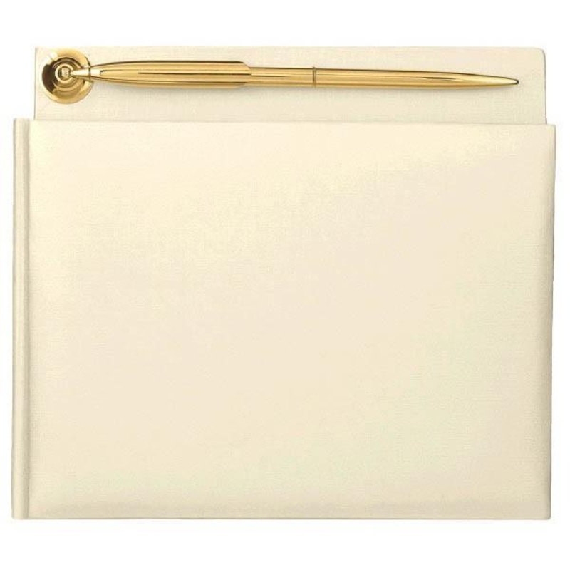 Guest Book with Pen - Ivory 7.35 x 8 in.