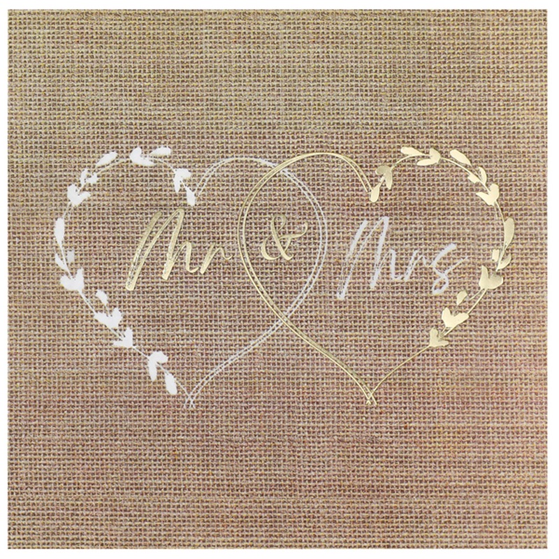 Natural Wedding Large Lunch Napkins, 20 Count