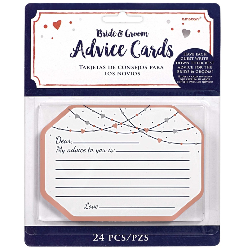 Navy Bride & Groom Advice cards 24pcs