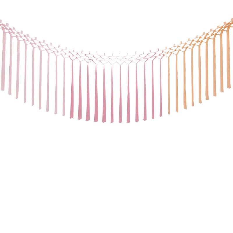 Pink Blooms Wedding Macrame Tissu Garland, 72 Inches, 1 Count