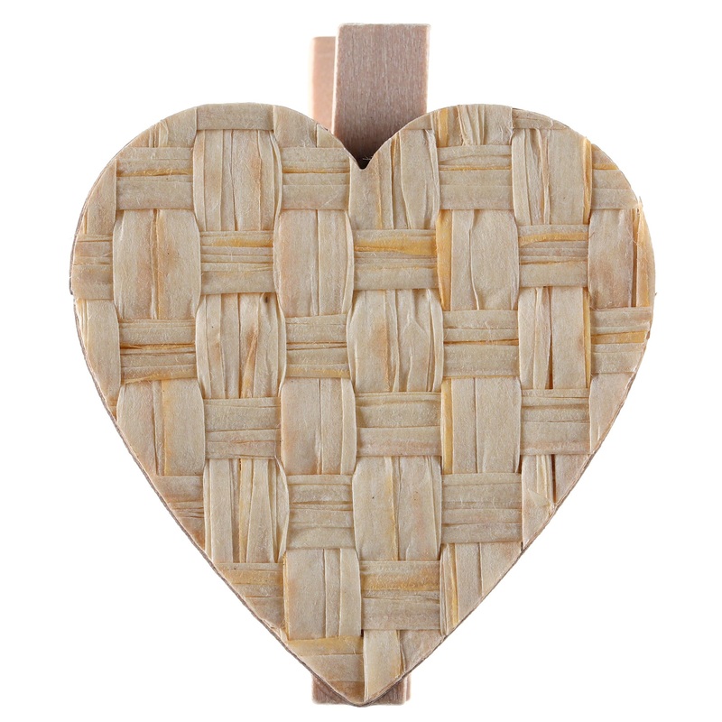 Romance Wedding Hearts on Peg, 6 Count