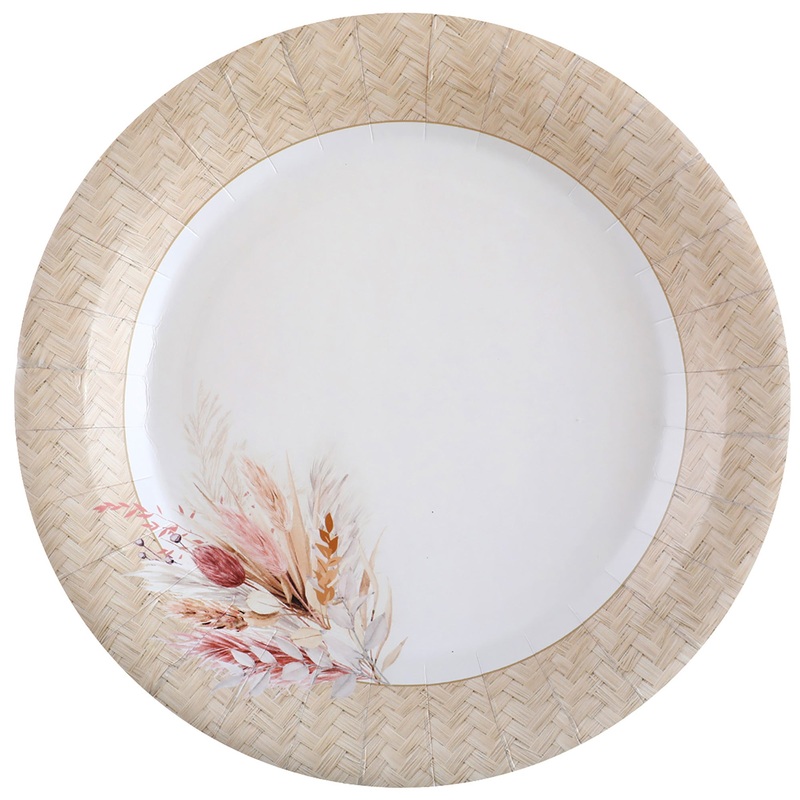 Romance Wedding Large Lunch Paper Plates, 9 Inches, 10 Count