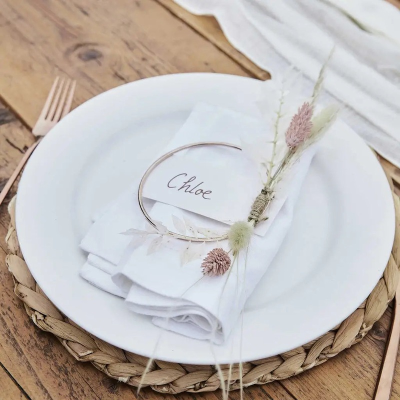 Rose Gold Contemporary Wedding Place Cards 4pk