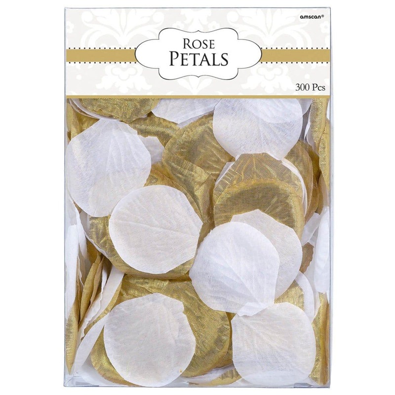 Rose Petals - Gold & White 300/pkg.