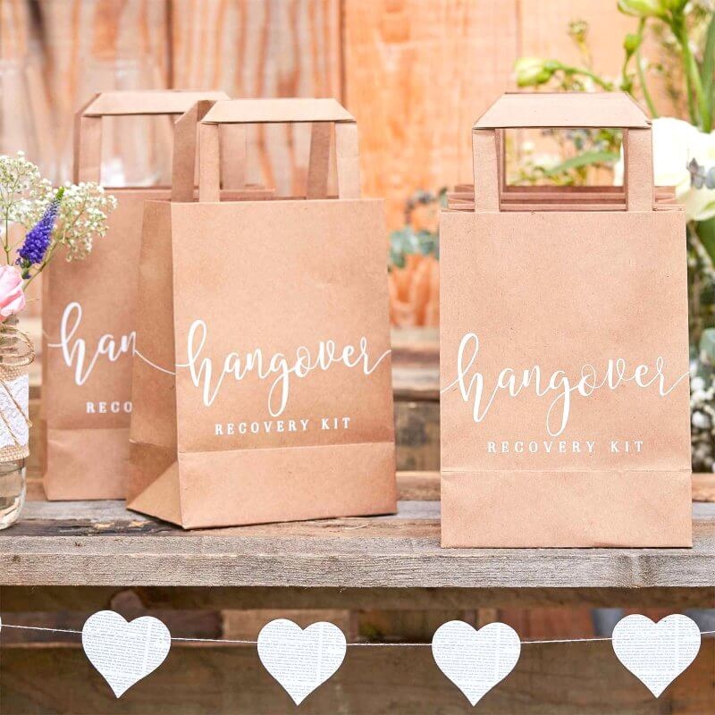 Rustic Country Wedding Hangover Cure Bags 5pk