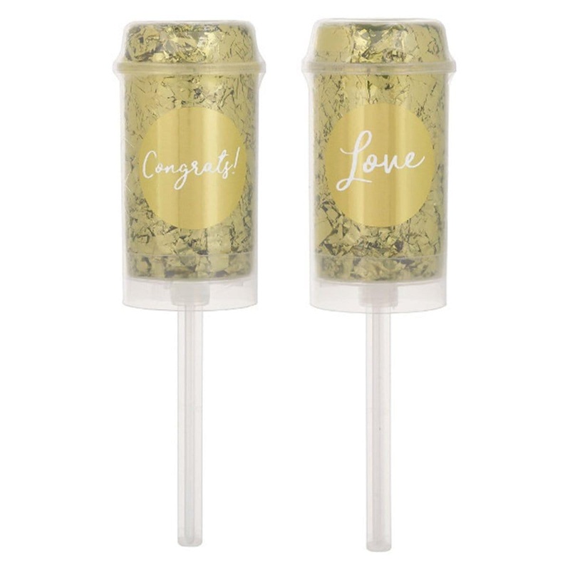 Wedding Push Confetti 2 Per Package - Gold