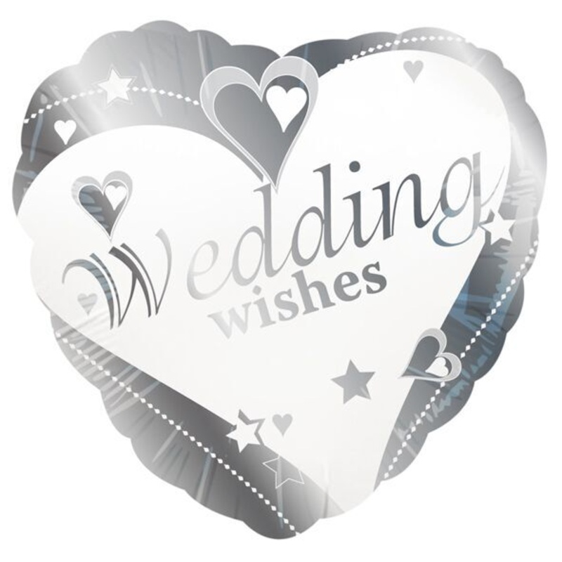 Wedding Wishes Heart Shaped Foil Balloon