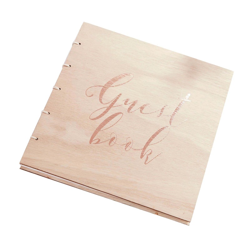 Wedding Wood Guest Book, 1 Count