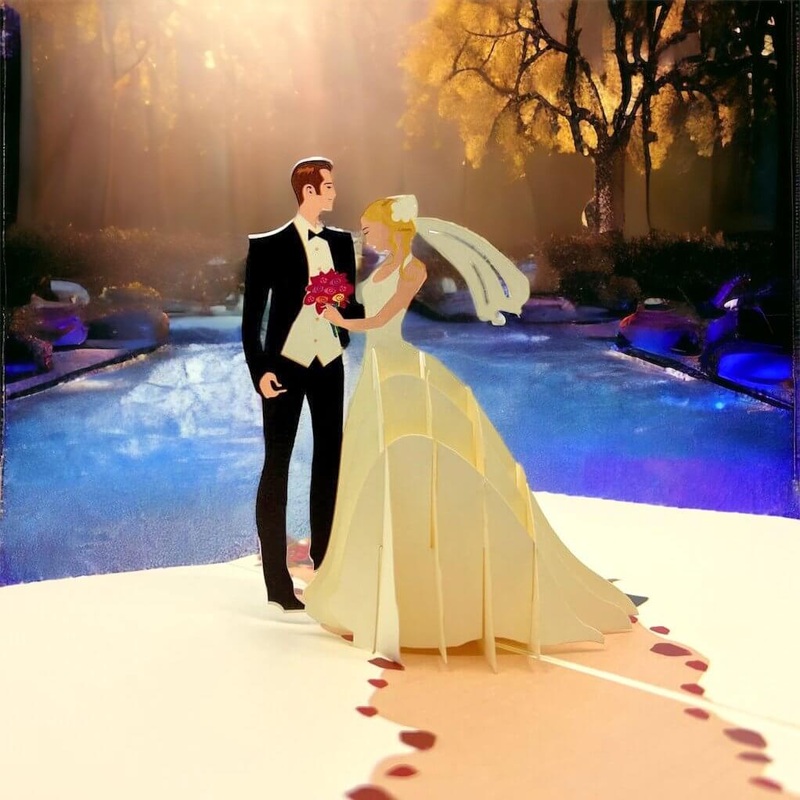 Western Wedding Couple 3D Pop Up Card