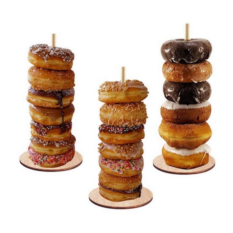 Wooden Wedding Donut Stacker Free Stand
