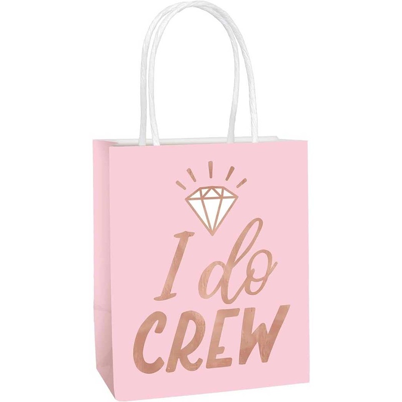 Blush Wedding Gift Paper Bags Hot-Stamped Small 6pcs
