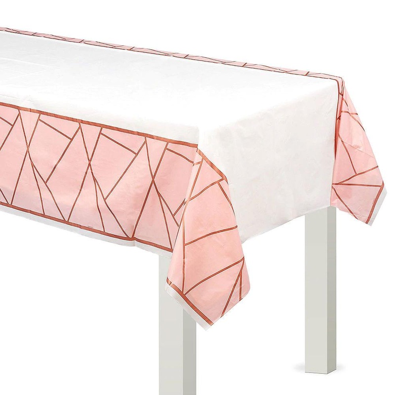 Blush Wedding Plastic Tablecover 137cm x 259cm