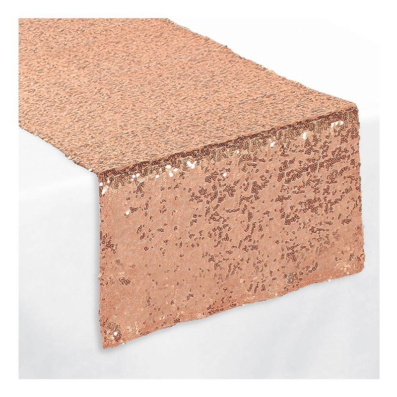Blush Wedding Sequin Fabric Table Runner