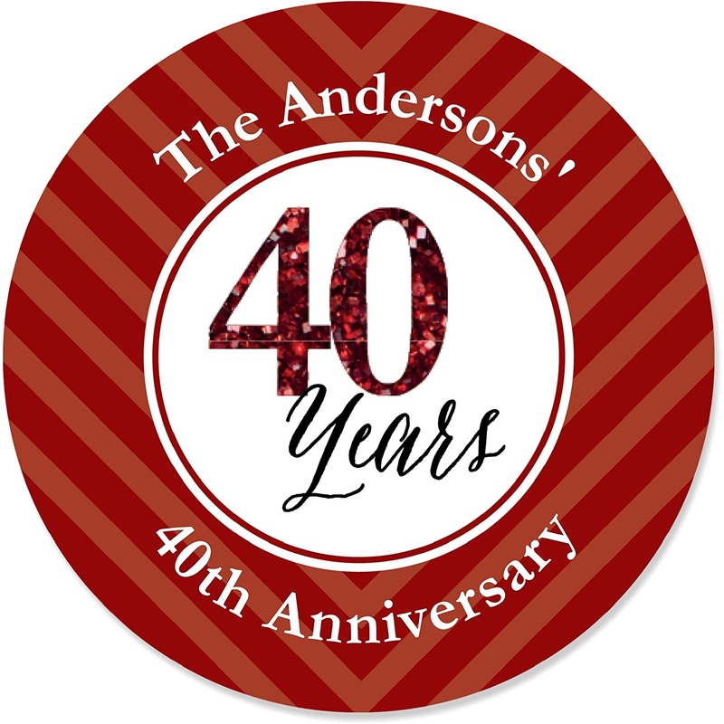 Custom We Still Do - 40th Wedding Anniversary - Personalized Anniversary Party Circle Sticker Labels - 24 Count