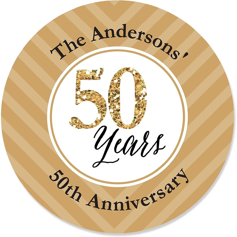 Custom We Still Do - 50th Wedding Anniversary - Personalized Anniversary Party Circle Sticker Labels - 24 Count